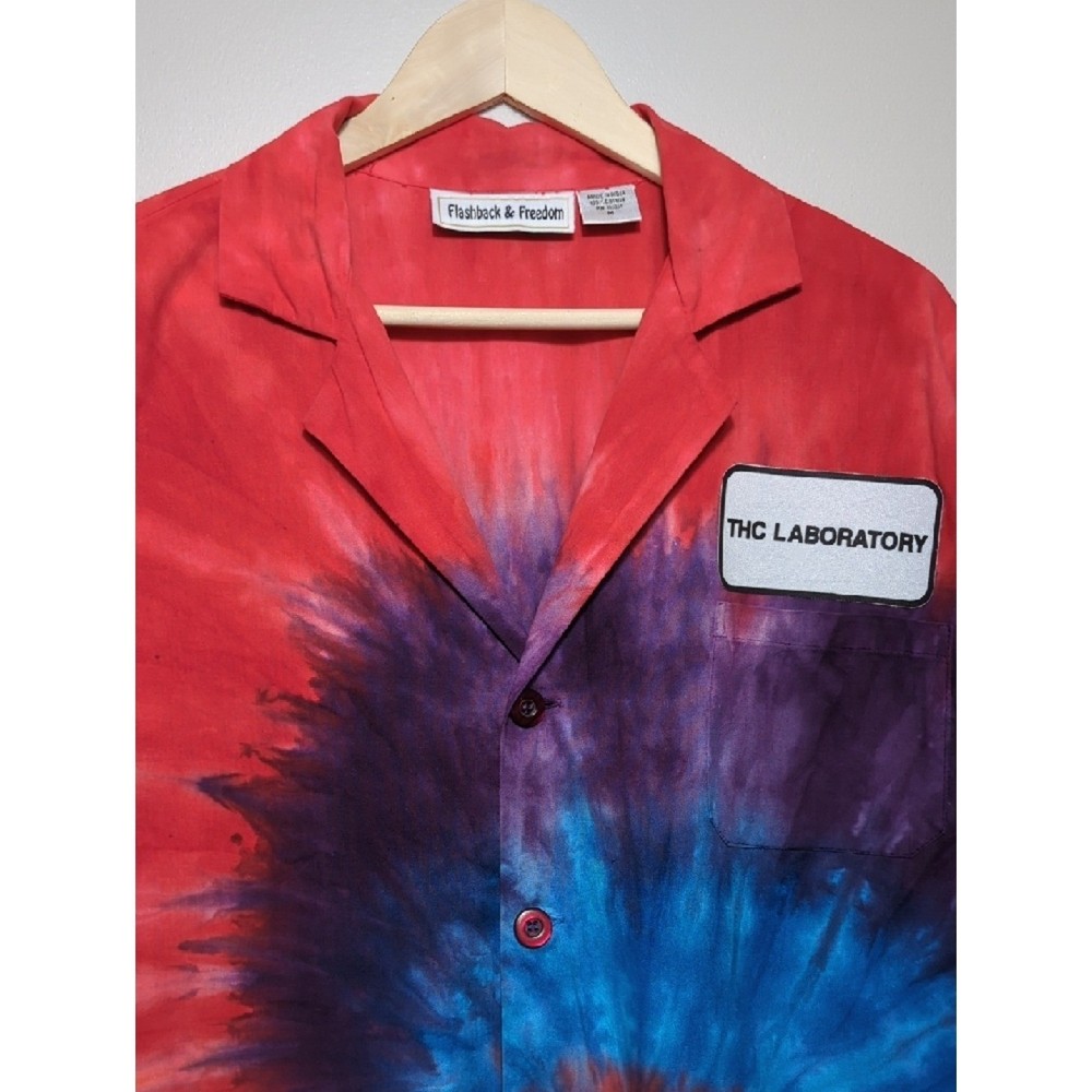 Tie-Dye Colorful Lab Coat THC Laboratory Patch Multicolor Unisex Medium Rainbow