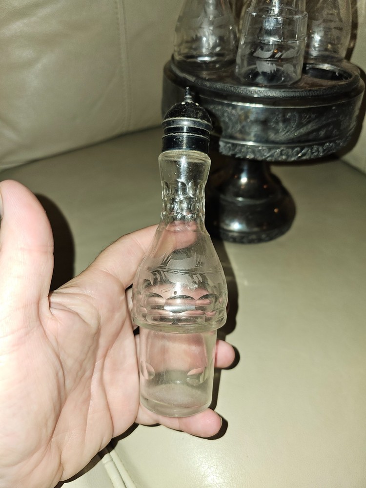 Antique Victorian Silverplate Condiment Cruet Server