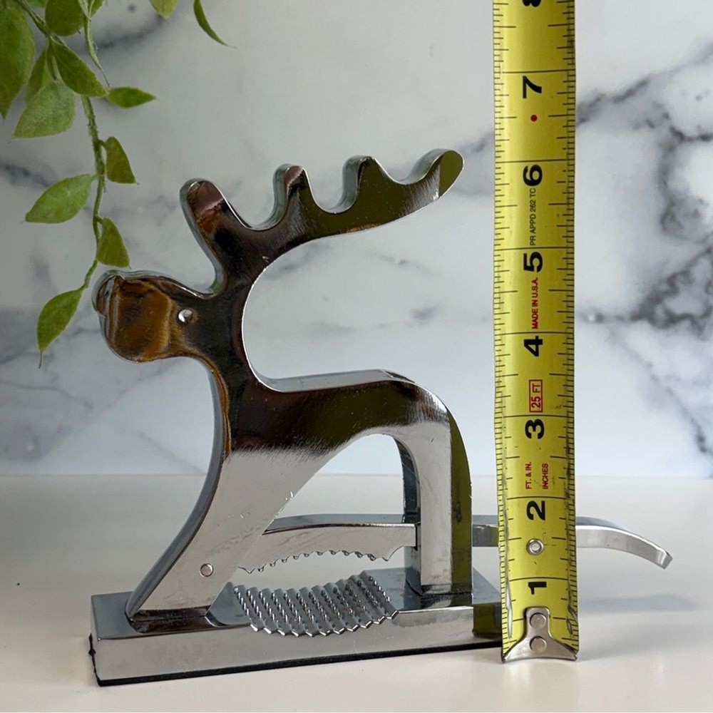 Chrome Reindeer Nutcracker - Vintage Holiday Decor