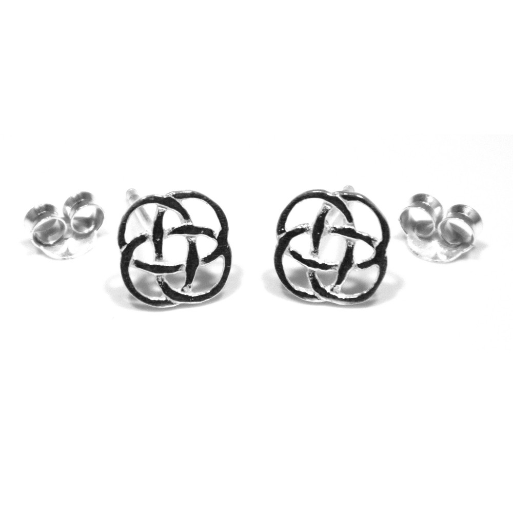 Sterling Silver Stud Earrings Celtic Knot 8mm Across