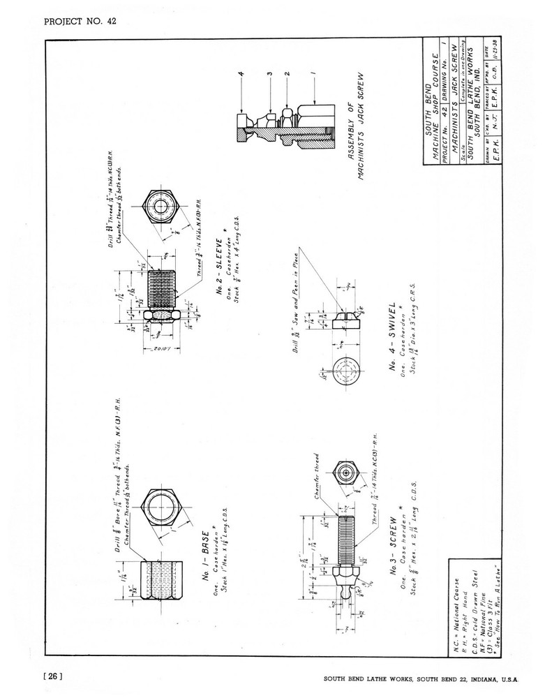 South Bend Machine Shop Course Training Instruction Manual #914