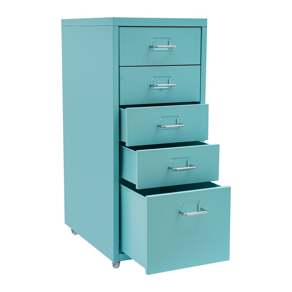 5 Drawers Tool Cart Workshop Rolling Tool Chest Storage Cabinet w/Lock & Key