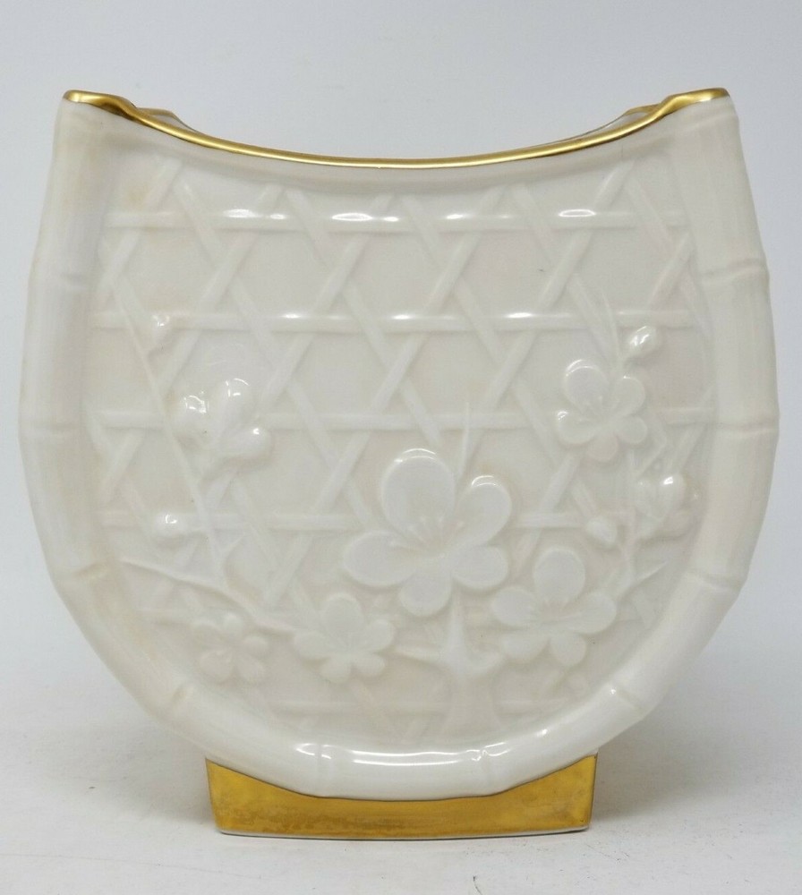 Noritake Ivory China 6" Vase - Cherry Blossom & Bamboo Pattern
