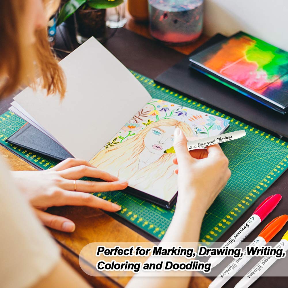 Permanent Markers 30 Colors Fine Tip Multi Surface Art Markers