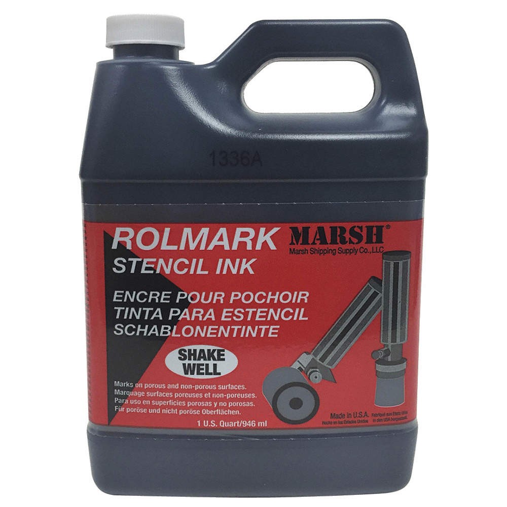 MARSH 20903 Stencil Ink,Jug,Black,1 qt. 5A132