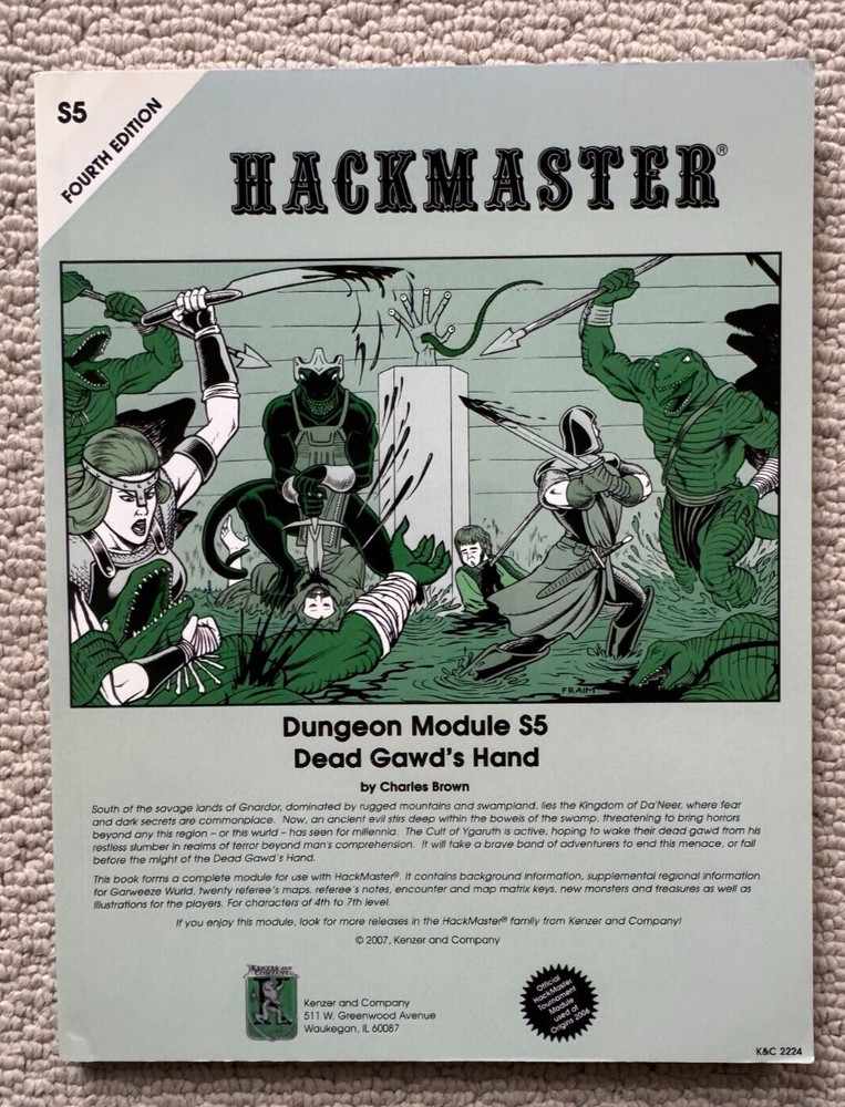 Dungeon Module S5: Dead Gawd's Hand - Hackmaster - Charles Brown