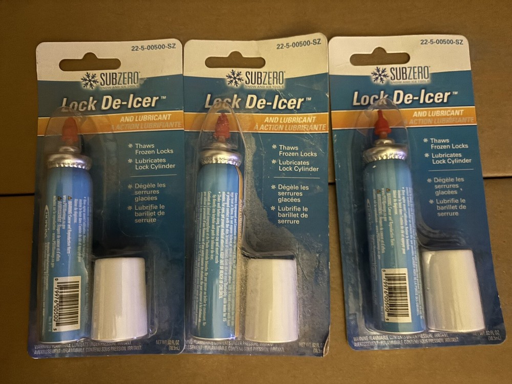 3 Pack Lock De-Icer & Lubricant, 18.5mL - Deicer