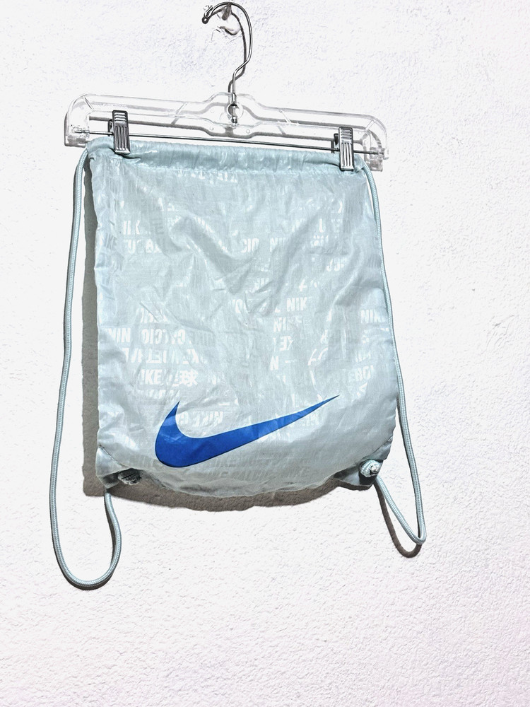 NIKE Drawstring Cleat Shoe Backpack Bag Pastel Blue White Straps