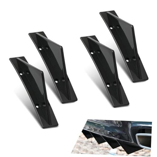 Car Lower Bumper Lip Diffuser, Anti-scratch Triangular-shape Bumper 4 PCS Black