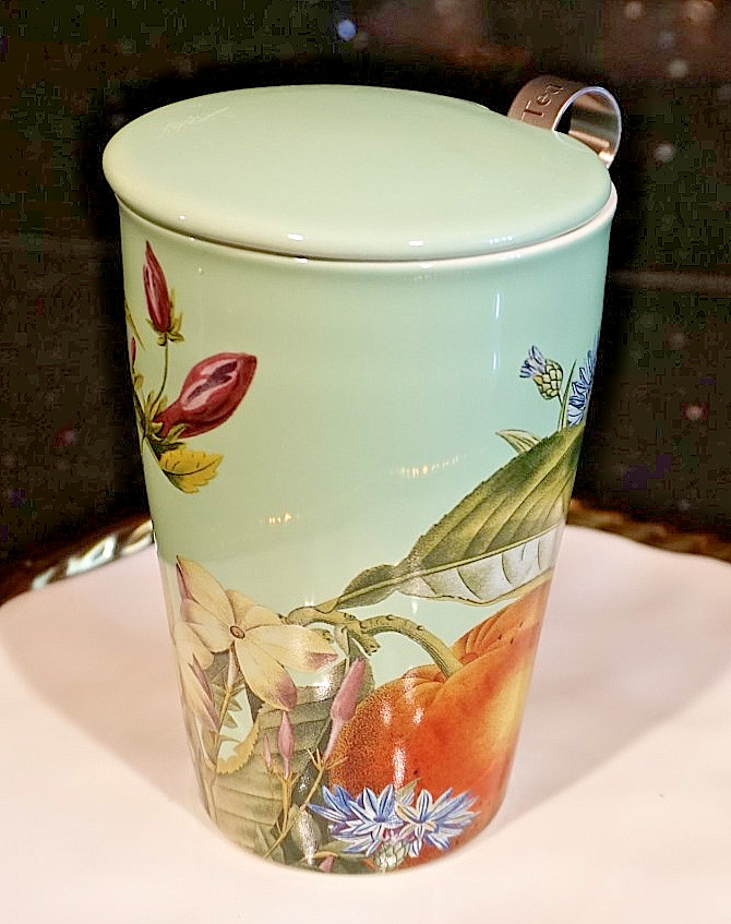 Tea Forte Fleur Ceramic Steeping Cup W/ Infuser Brewing System NEW