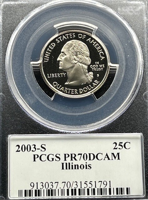 2003-S Illinois 25C PCGS PR 70 Deep Cameo