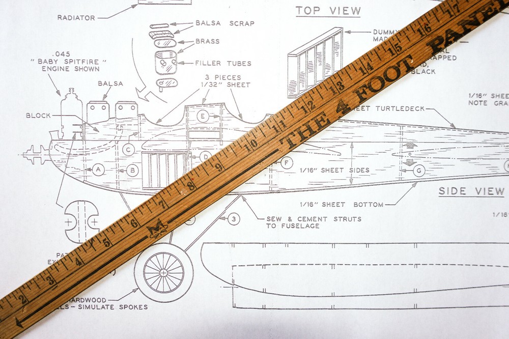 RUMPLER TAUBE PLAN + CONSTRUCTION ARTICLE for 1/2A FF Scale Model Airplane
