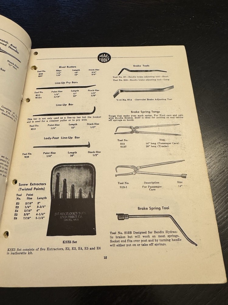 Vintage MAC Tools Catalog Number 53. 1953