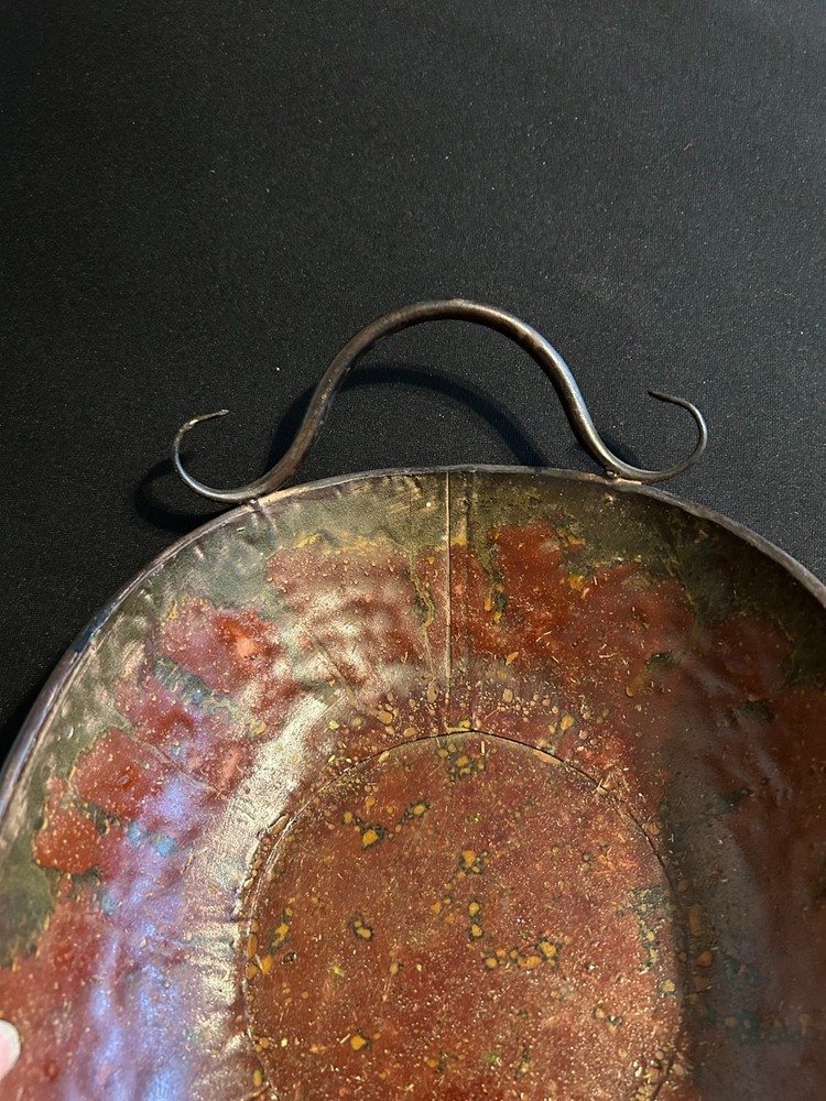Vtg Copper Decorative Tray with Handless