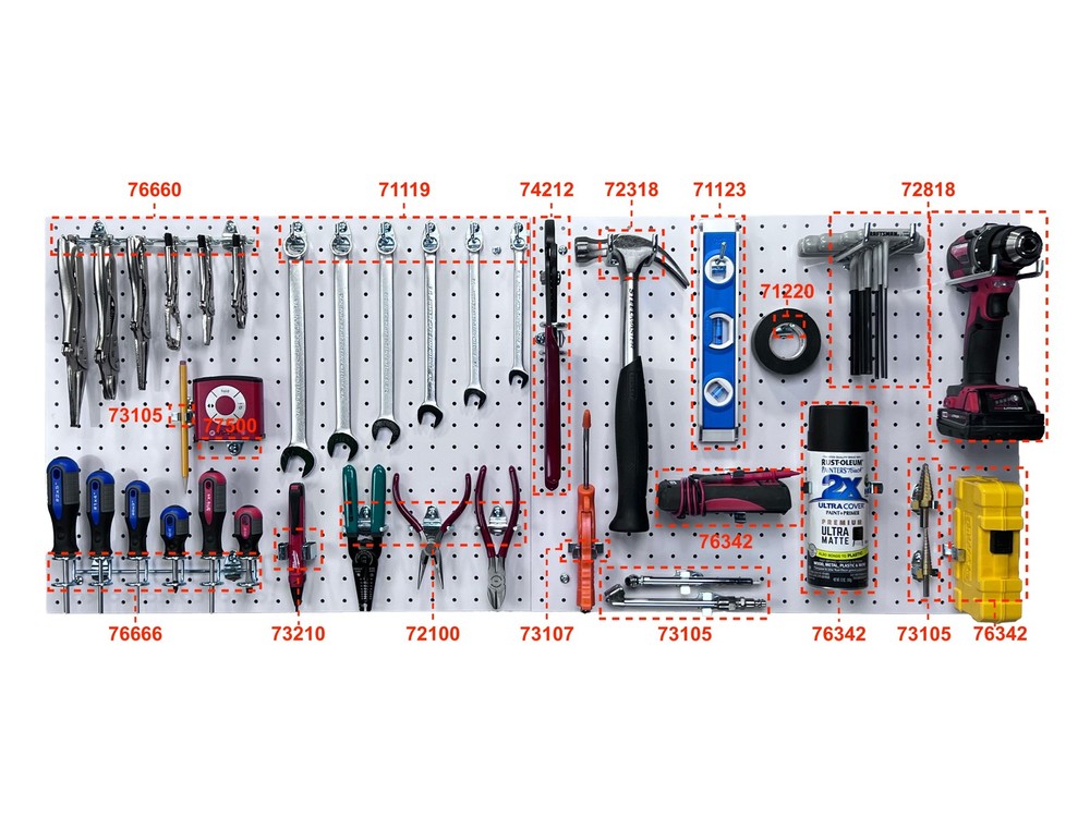 White Polypropylene Pegboard Panel 22x18 Inch 1/8 Inch Thick Wall Mount