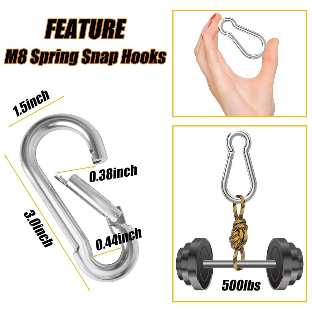 100PCS M8 Snap Hooks - 5/16" Heavy Duty for Ultimate Reliability