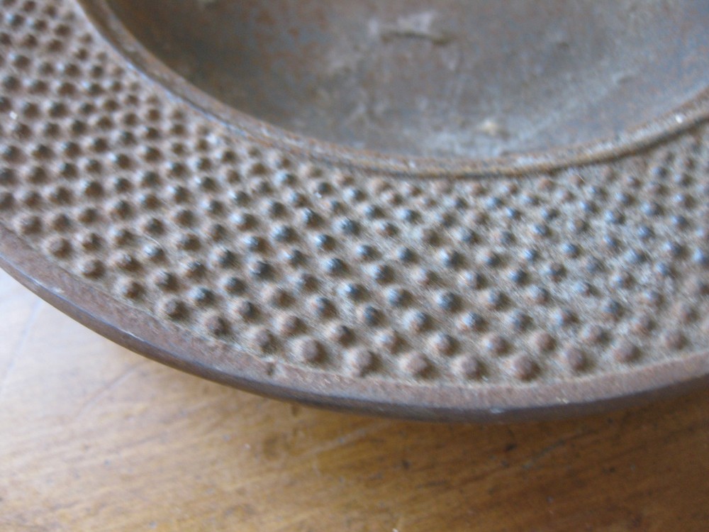 antique CAST IRON INCENSE BURNER dish with lid
