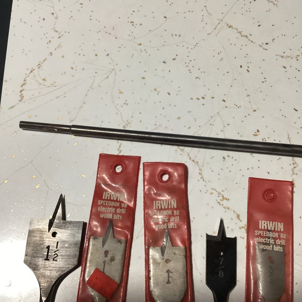 Vintage Irwin Speedbor Paddle Bits And 13” Extension