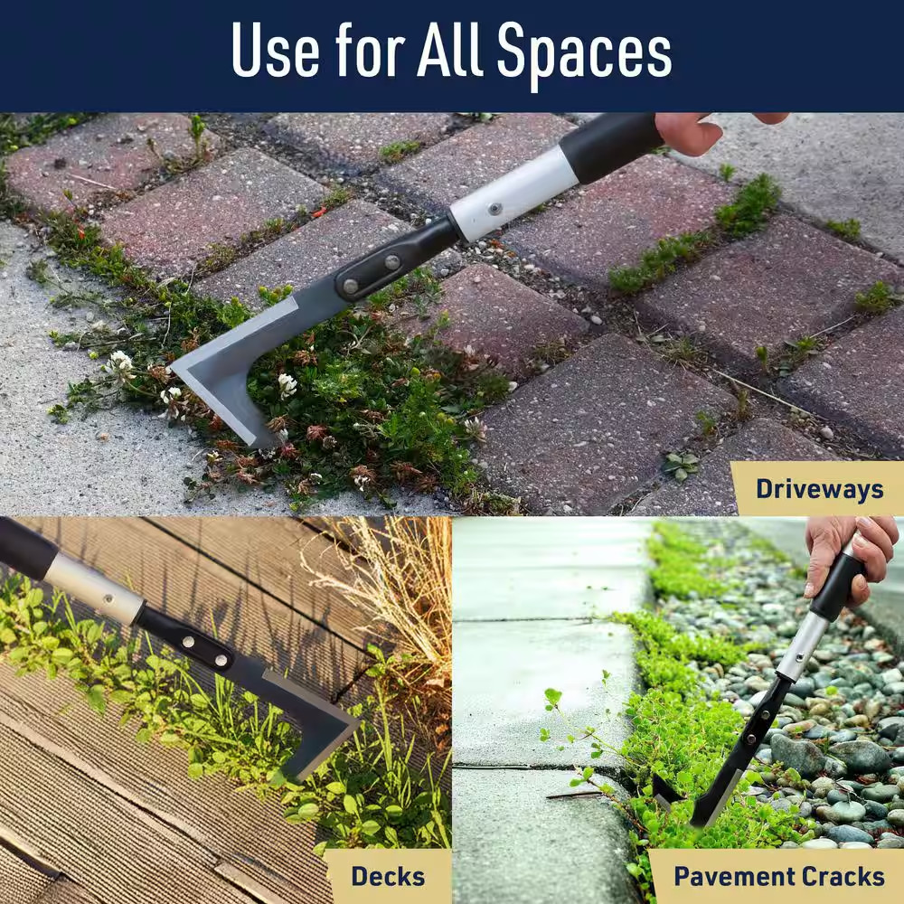 Telescoping Crack Weeder Tool with 31.5 In. to 49 In. Handle