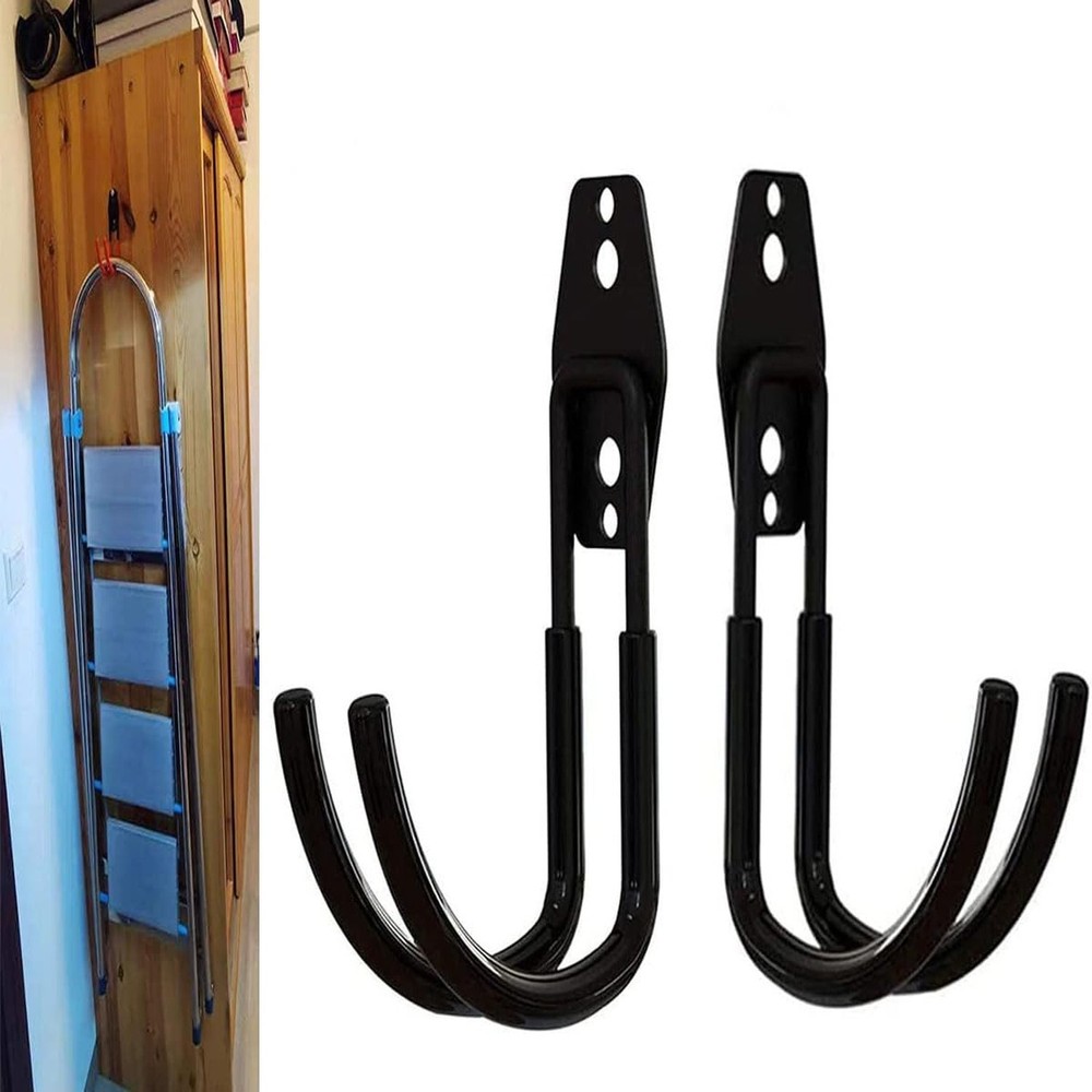 2Pcs Folding Step Stool Hanger, Telescoping Wall Mount Ladder Hooks for Home ...