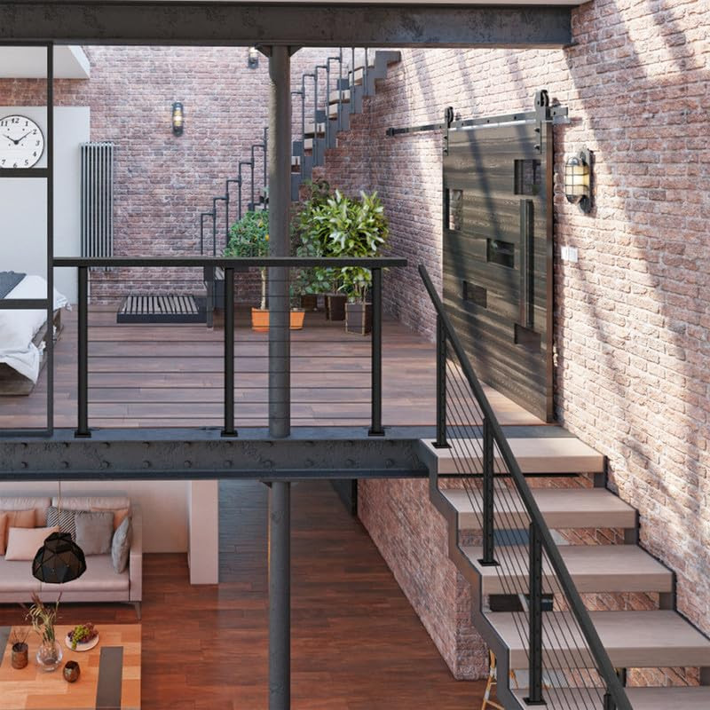 10FT Black Cable Railing Post Kit - 3 Line Deck System for DIY Projects