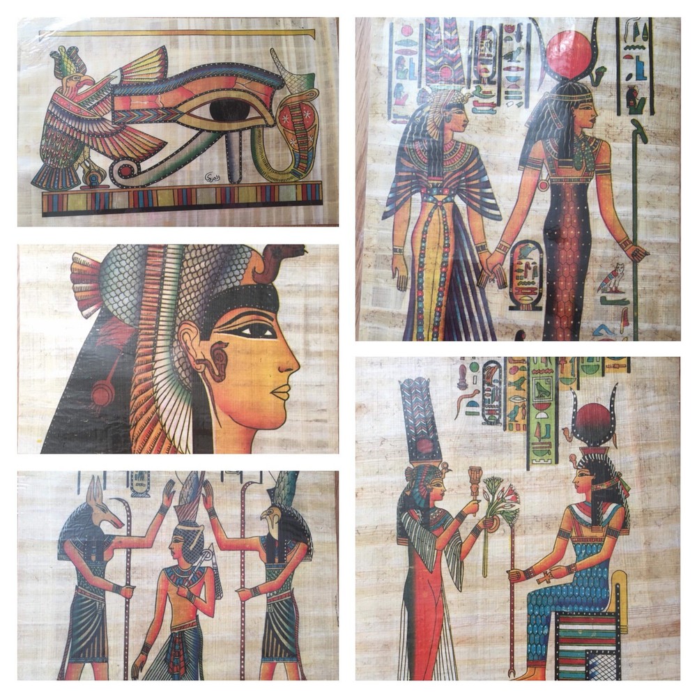 18 Different Egyptian Printed Papyrus Paper For Art Projects /History/Schools
