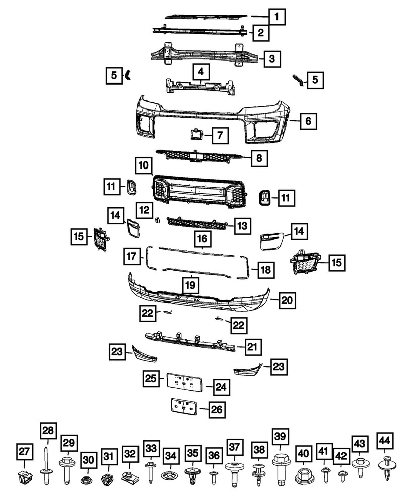 Genuine Mopar Grille Bracket 68408125AA