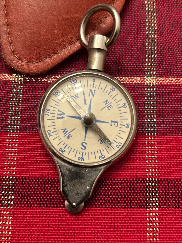 Vintage German Pocket Compass & Map Measure With Leather Case