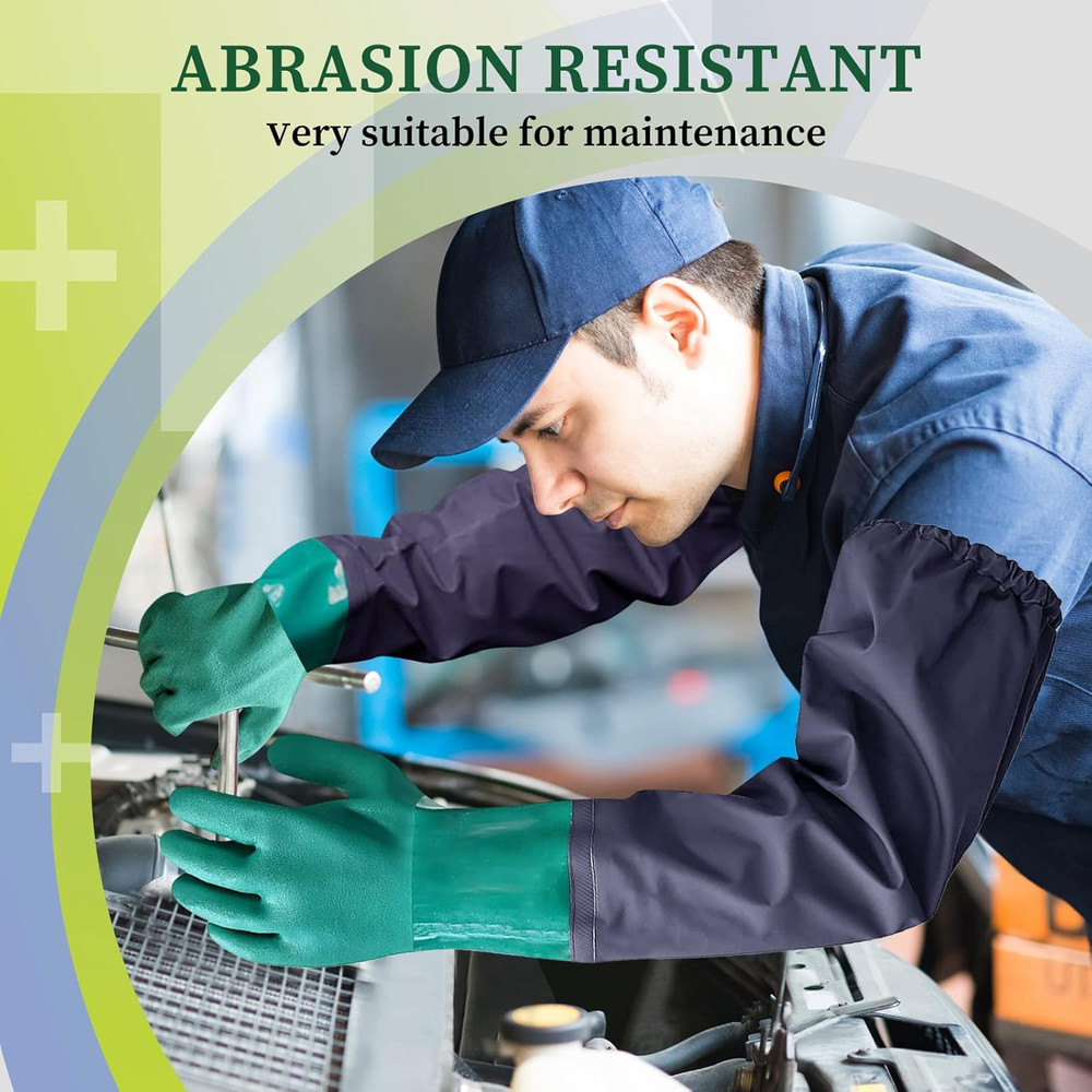 Guantes de estanque de brazo completo con forro de algodón extra largos