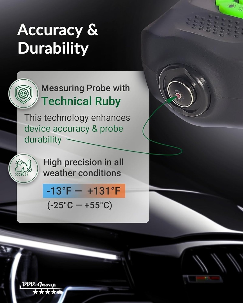 Ruby Probe Coating Thickness Meter for Accurate Measurements on Vehicle Surfaces