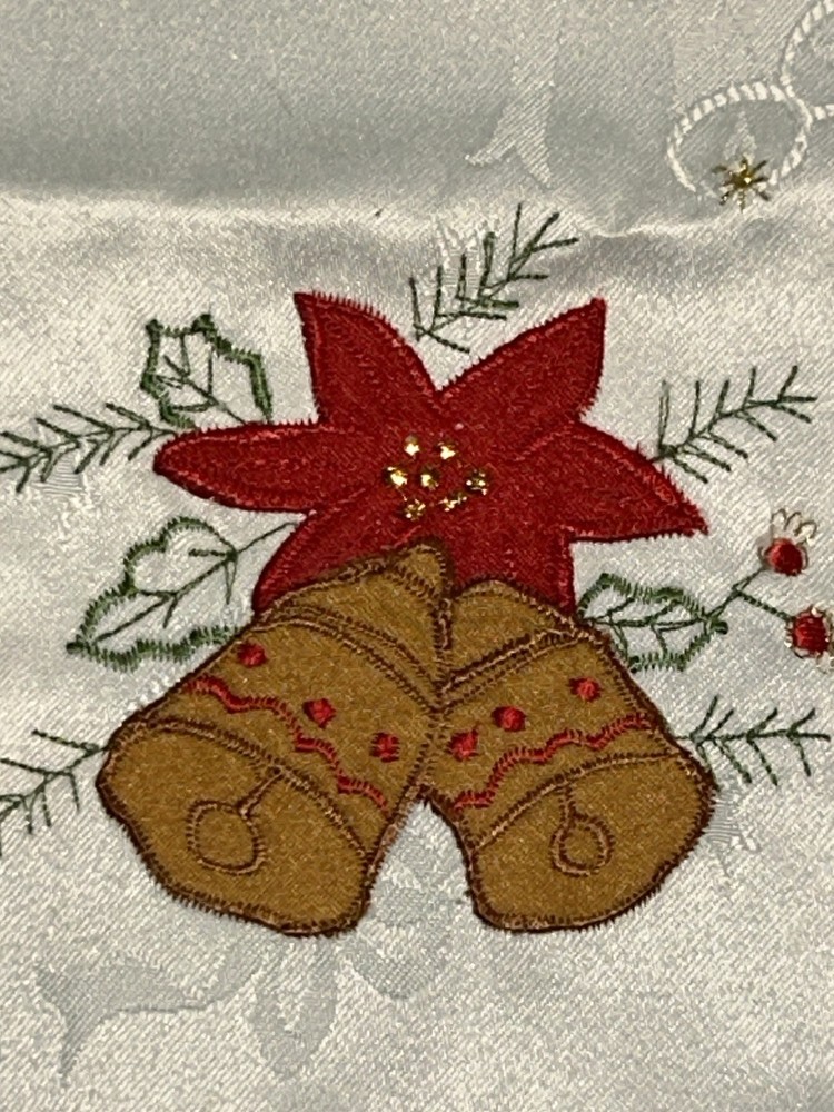 Small Embroidered Table Christmas Bell Runner