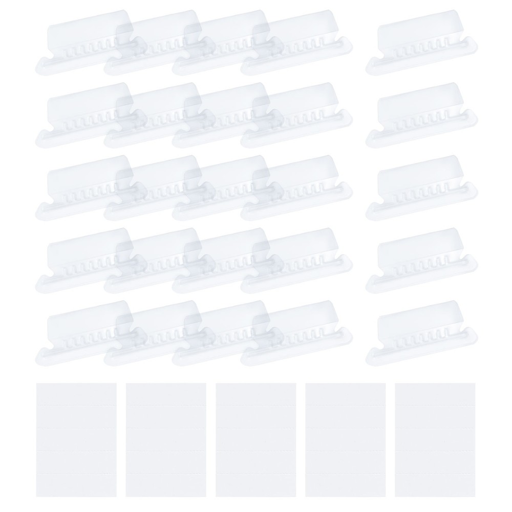 Hanging File Folder Tabs, File Folder Tabs and Inserts, Transparent, 100 Pcs
