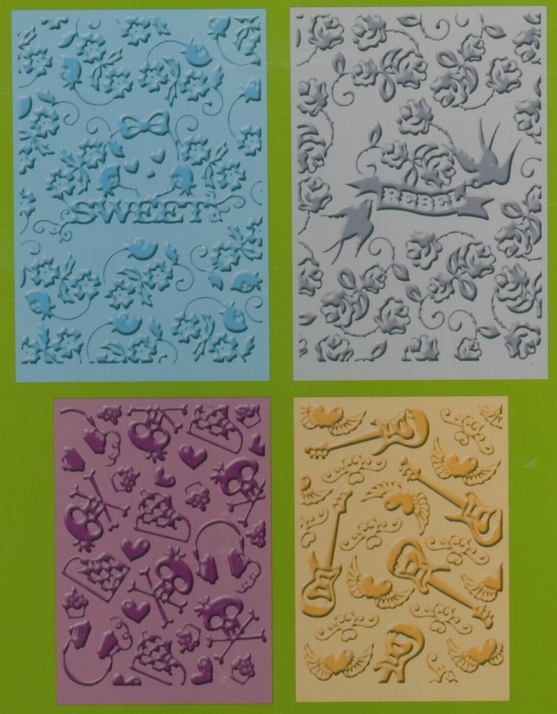 CUTTLEBUG embossing folder set ROCK PRINCESS (4pcs)