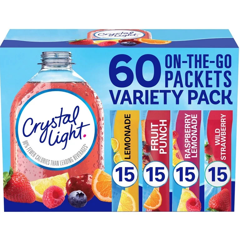 Crystal Light Variety Pack Drink Mix Packets 60 pk.