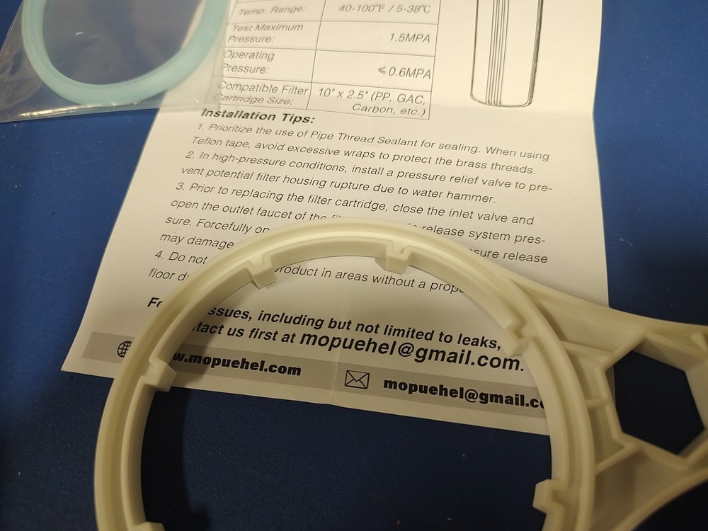 Mopuehel Whole House Water Purifier Filter 1025C – Clear Housing – Open Box