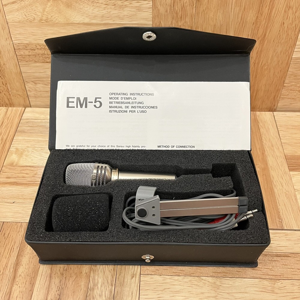 Vintage Sansui EM-5 Dynamic Microphone Japan - Untested
