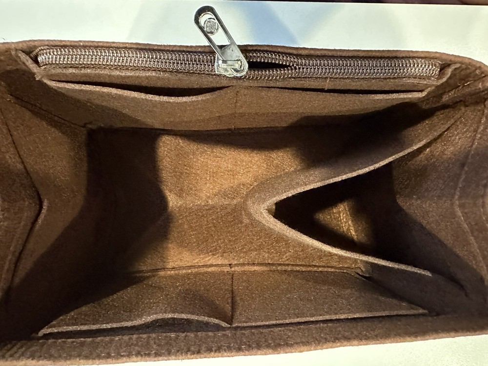 Felt Purse Handbag Organizer Insert - Dark Brown