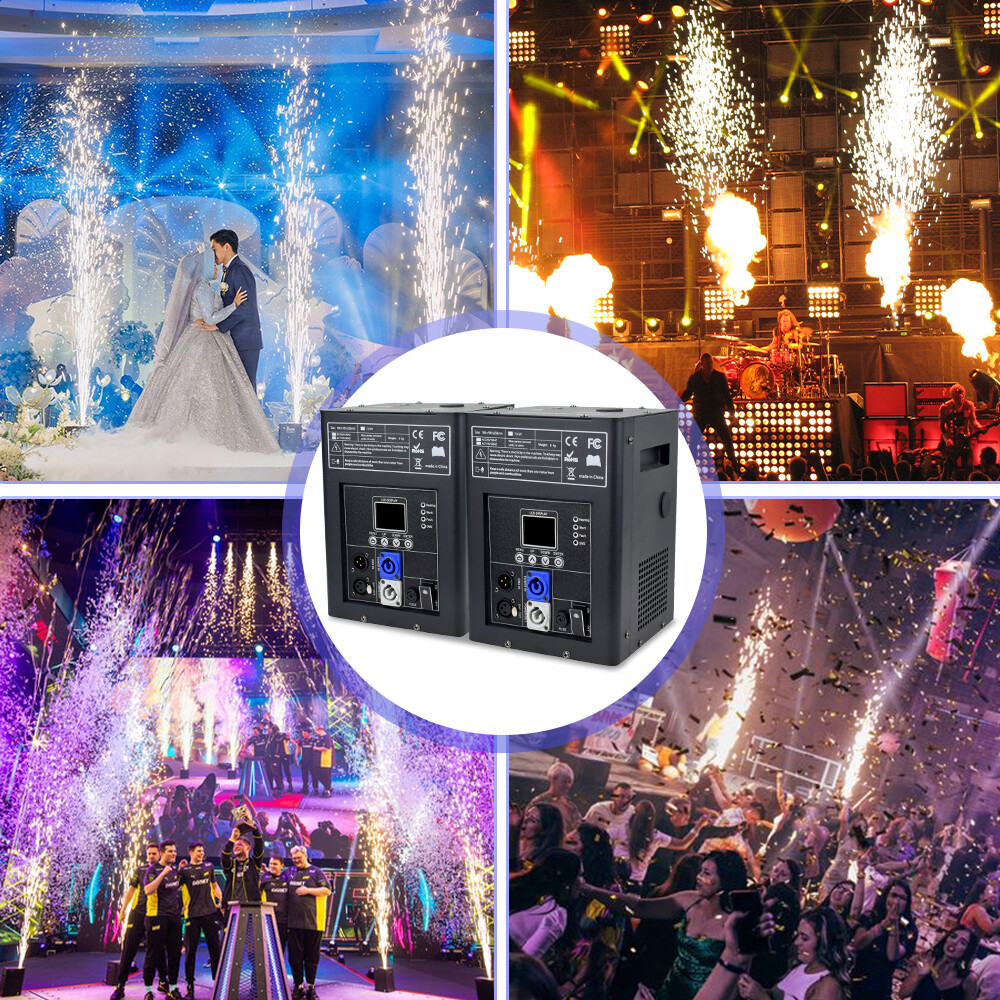2pcs Cold Spark Machine 750W Stage Effect DMX Firework DJ Event Party Wedding
