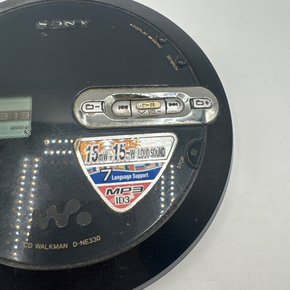 Sony Psyc CD Walkman D-NE330 Portable Compact Disc Player - Black Tested Working