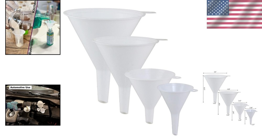 Innovative Multi-Purpose Funnel Set - Ideal for Automotive, Kitchen & Lab Tasks