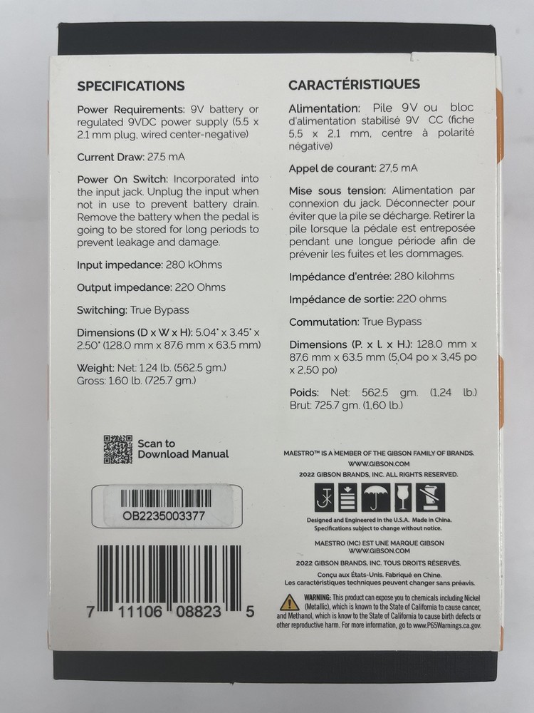 Maestro Orbit Phaser Effects Pedal