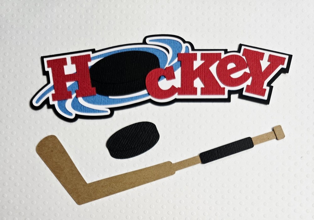 Hockey Title Set. Scrapbook, Card Making Paper Piecing