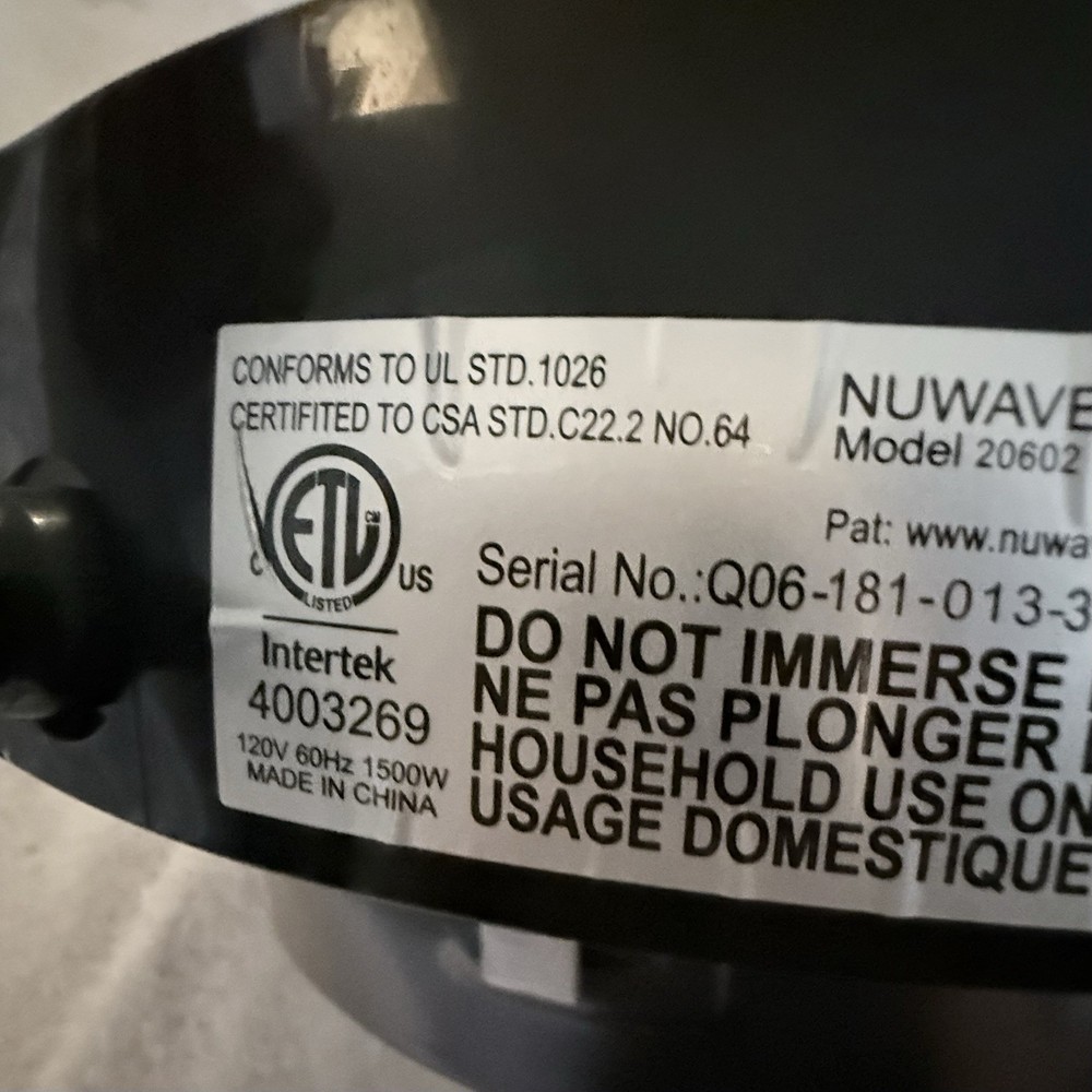 NuWave Pro Plus Infrared Oven 20602 Power Head Heating Unit Replacement Part