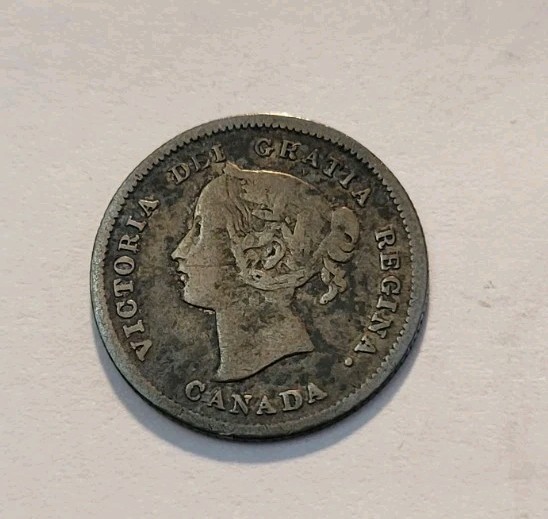 1872 H Canada  Silver 5 Cents Coin