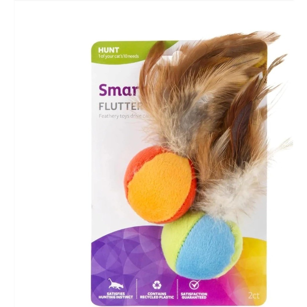Flutter Balls Catnip Plush and Feather Interactive Cat Toys with Erratic Motion