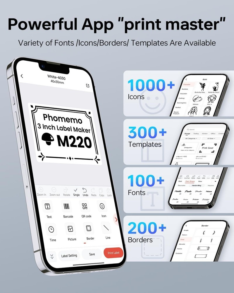 3 Inch Thermal Printer with Bluetooth Connectivity for Labeling Projects