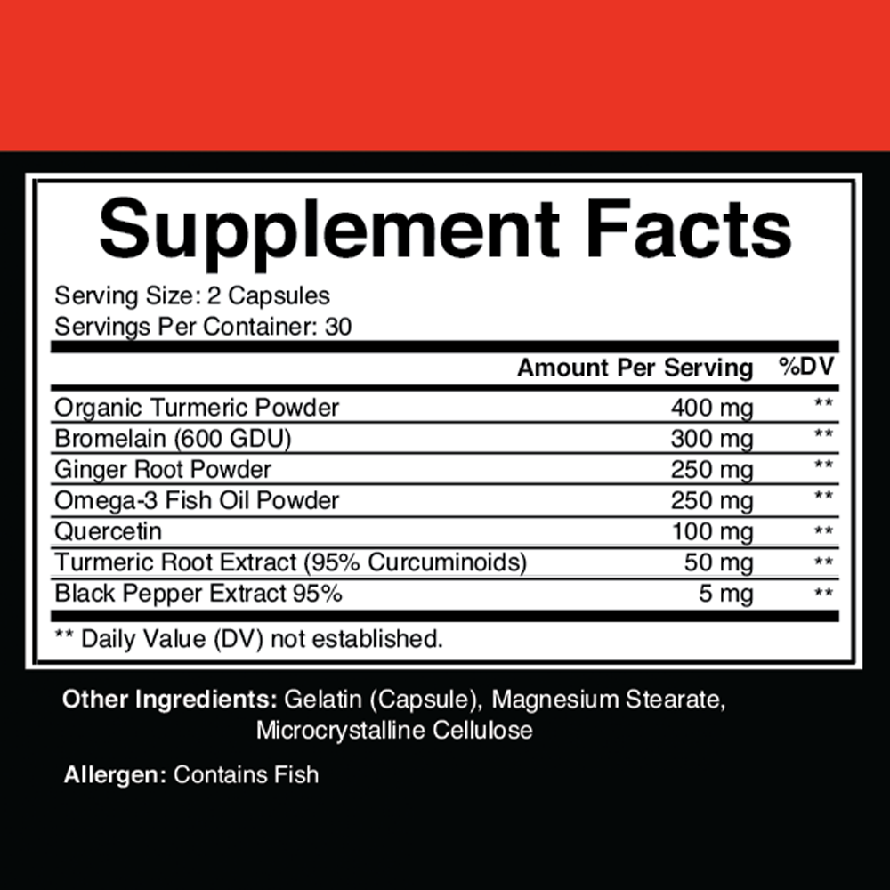 Turmeric Ginger Pills Natural Joint Support Flexibility 12-Pk Angry Supplements