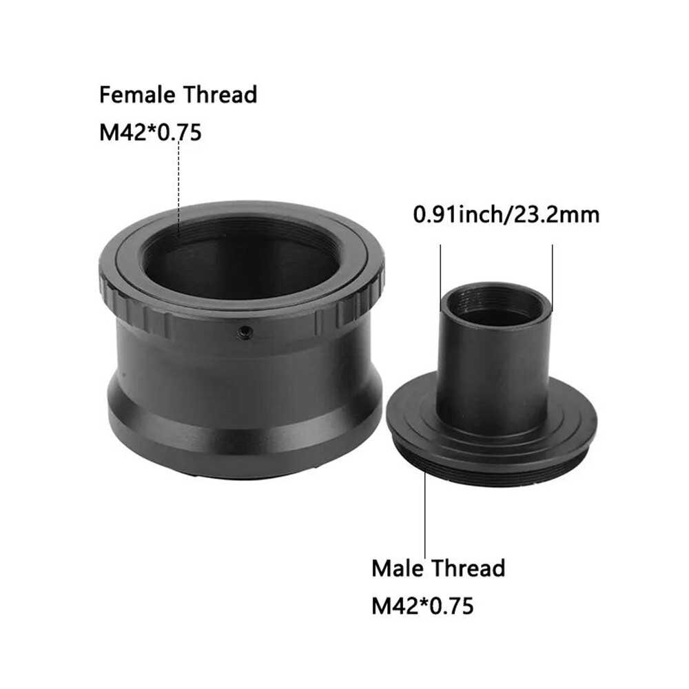 23.2mm T Ring Mount Set for Mirrorless Camera Adapter Microscope Eyepiece Ports