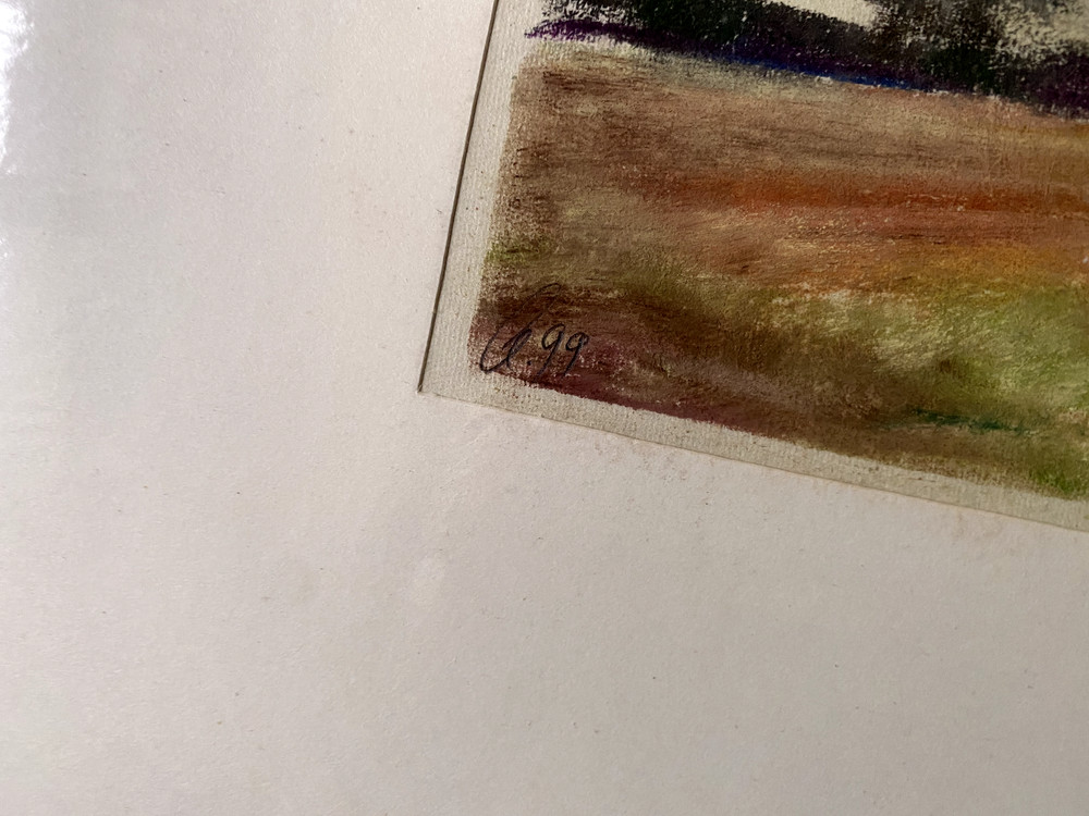 FRANZ EHMKE * 1928-2018 GDR PAINTER ° FIELDS MEADOWS DUSK BLANKENFELDE PASTEL