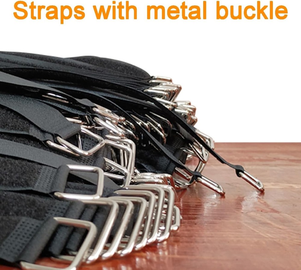 12 Inch Reusable Fastening Cable Straps - Hook and Loop Fixing Straps - 12 Pack